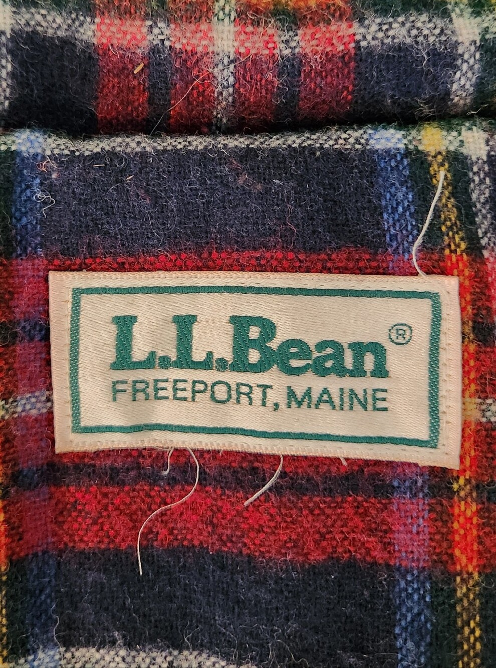 VTG LL Bean Womens Wool Toggle Hooded Pea Coat Blanket Lined Navy Coat XL - Picture 7 of 12